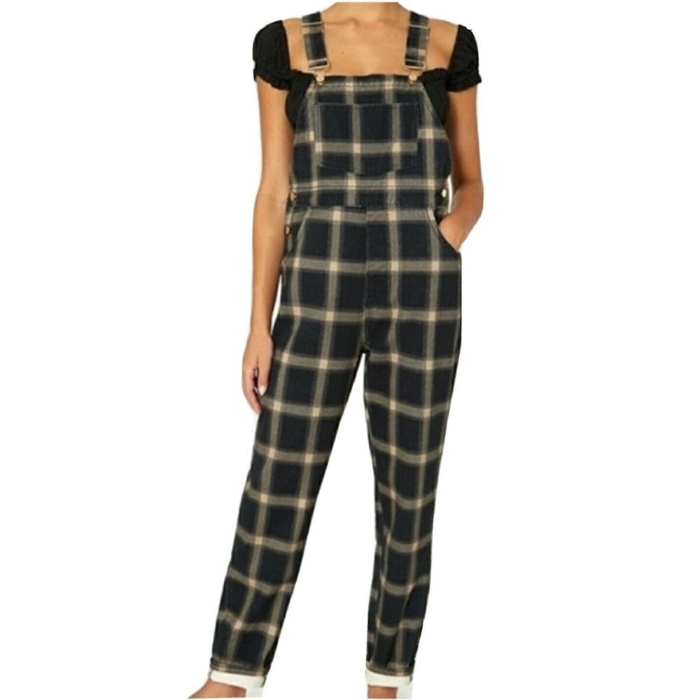 Danielle Bernstein X We Wore What Cool Plaid Basic Overalls Size Small P